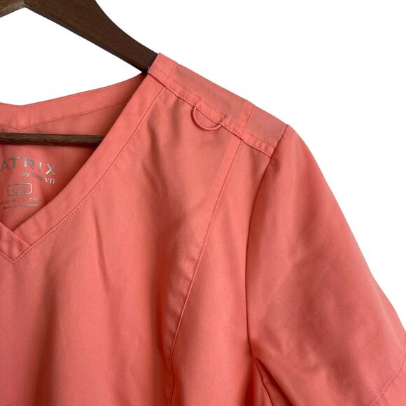 Matrix by Maevn Scrubs Women Top L Orange Medical Uniform Nurse Workwear Dental - Picture 5 of 10